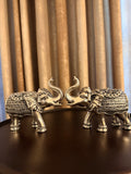 Silver Elephant Pair 4''
