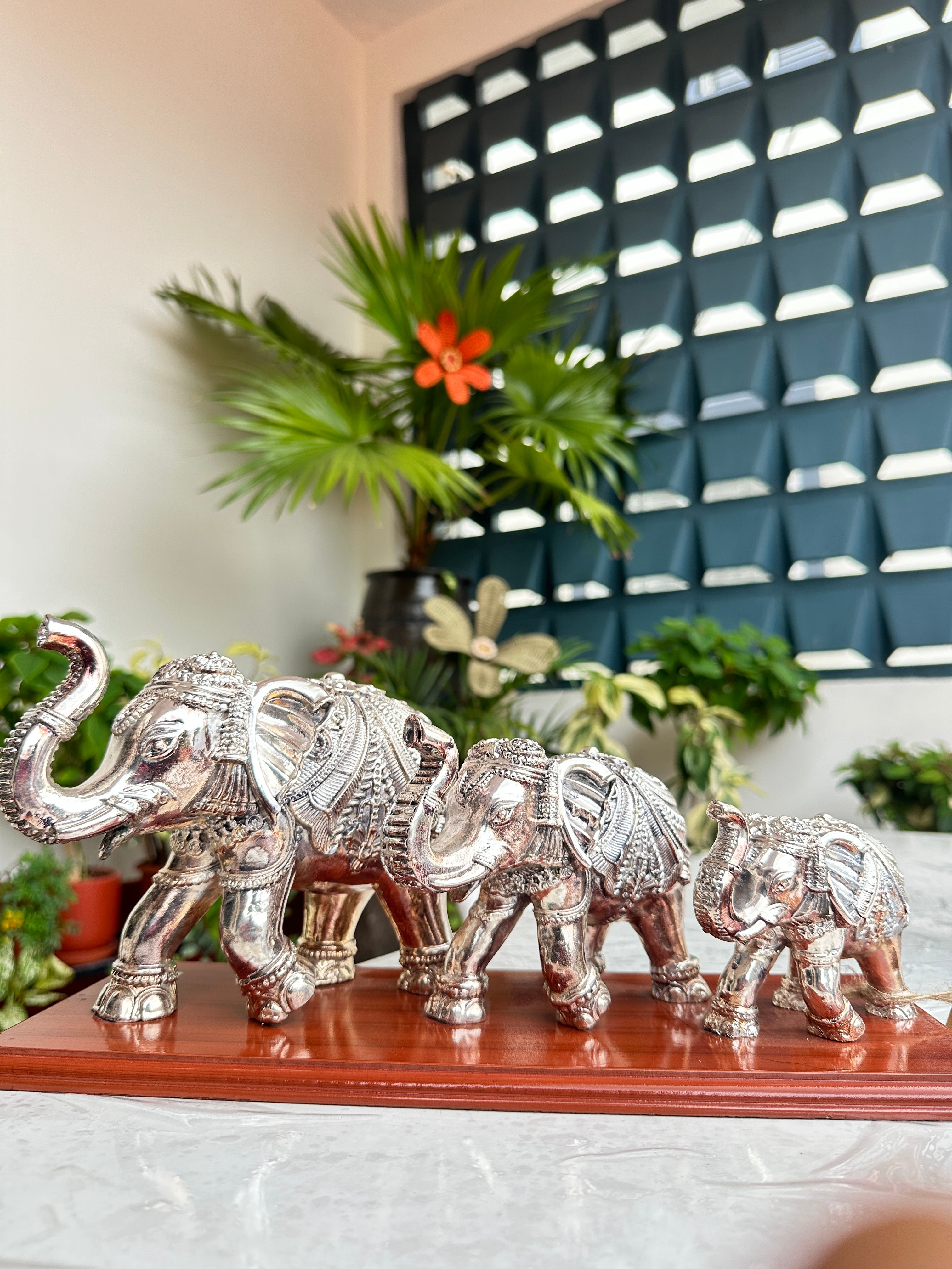 Silver Elephant Set